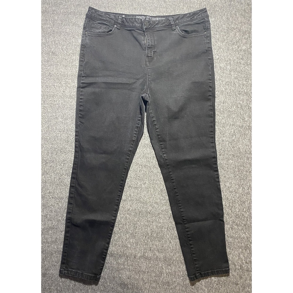 Route 66 Womens Black Skinny Jeans RT66 Stretch Mid Rise Size 16